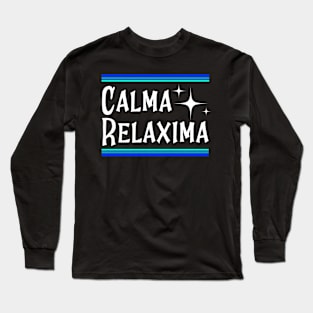 Calma Relaxima Retro Design Long Sleeve T-Shirt